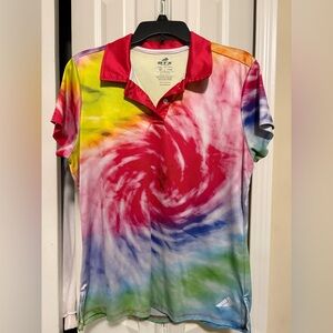 BTX Sports Women's Tie-Dye Polo Shirt Sz. XL- Multicolor